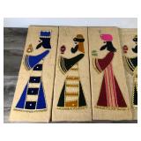 VTG Burlap Tapestry Wall Hangings 3 Kings Gifts Birth Jesus Jeweled Christmas