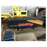 Lot of Toy Trucks - Semis / Trailers  -  Race Car - Grader & More