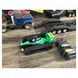 Lot of Toy Trucks - Semis / Trailers  -  Race Car - Grader & More