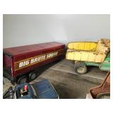 Lot of Toy Trucks - Semis / Trailers  -  Race Car - Grader & More