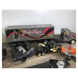Lot of Toy Trucks - Semis / Trailers  -  Race Car - Grader & More