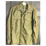 Vintage Vietnam Era Military  Pilot Zip Up Long Sleeve Shirt Fire Resistant