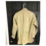 US Army Military Dress Shirt with 47th Viking Infantry Division Patch & E-6 Patch on Both Sleeves