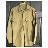 US Army Military Long Sleeve Button up Shirt with 47th Viking Infantry Division Patch & E-6 Patch on Both Sleeves