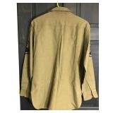 US Army Military Long Sleeve Button up Shirt with 47th Viking Infantry Division Patch & E-6 Patch on Both Sleeves