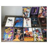 Lot of 18 Marvel Comic Books and 1 Sheet of Marvel Cards