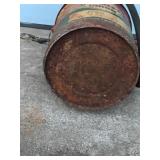 vintage Farmers Union Co-Op 5-gallon oil can, likely from the 1950s