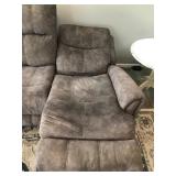 Micro Fiber Grey Dual Reclining Couch - Electric - Smoke Free House