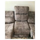 Micro Fiber Grey Dual Reclining Couch - Electric - Smoke Free House