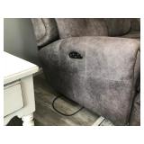 Micro Fiber Grey Dual Reclining Couch - Electric - Smoke Free House