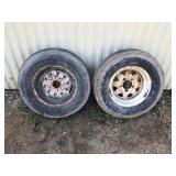 2 - Trailer Tires on Rims - 14” Rims - 5 Bolt