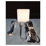 Boat items - ski rope, ceiling light, Horn, and pole boat light