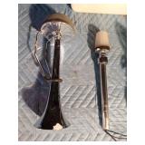 Boat items - ski rope, ceiling light, Horn, and pole boat light