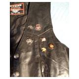 Leather Vest with buffalo nickle snaps and several pins