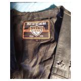 Leather Vest with buffalo nickle snaps and several pins