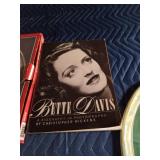Coca-Cola metal tray, Coca-Cola glass platter and a Book about Bette Davis