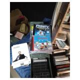 Cassettes, vintage cassette players, CDs, and cassette case