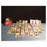 Tin of flower and vegetable seeds