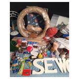 Smoke free tote of craft and sewing supplies