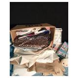 2 Boxes, smoke free material, and a bag of women