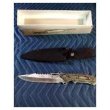 Frost Silver Gulch Tanto knife with sheath - 11" long