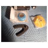 2 Spray painting cups, repair kit, 2 gauges, coding rings, backing plates for auto body and more