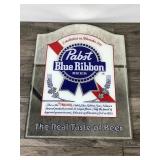 Vintage 1981 Pabst Blue Ribbon Beer Sign Mirror - The Real Taste of Beer