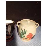 2 cookie jars, statue and Windsor mug