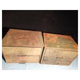 Auto-lite service parts metal cabinet and 1 other metal cabinet