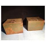 Auto-lite service parts metal cabinet and 1 other metal cabinet