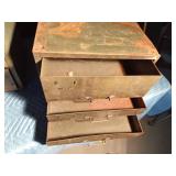 Auto-lite service parts metal cabinet and 1 other metal cabinet