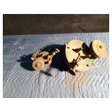 Vintage hand crank Pike Peerless Sr. #9 bench grinder and antique primitive hand crank bench grinder