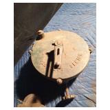 Vintage hand crank Pike Peerless Sr. #9 bench grinder and antique primitive hand crank bench grinder