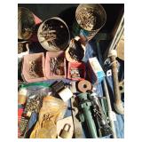Tote of sheer pins, nails, screws, and more