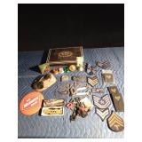 Cigar box of collectibles