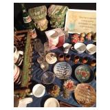 2 Baskets of collectibles and home decor