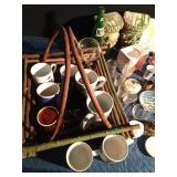 2 Baskets of collectibles and home decor