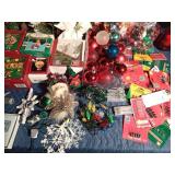 Collectible ornaments, bulbs, wreath, lights, and more