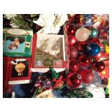 Collectible ornaments, bulbs, wreath, lights, and more