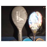 5 professional tennis rackets - some with covers