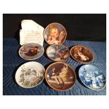 Knowles 1982 Christmas plate, 4 Knowles Norman Rockwell plates, Kaiser plate and 1984 Berlin plate