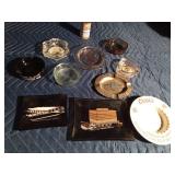 Budweiser lighter holder and advertisement ashtrays