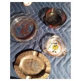 Budweiser lighter holder and advertisement ashtrays