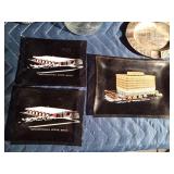 Budweiser lighter holder and advertisement ashtrays