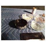 Budweiser lighter holder and advertisement ashtrays