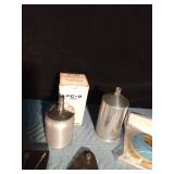2 Spray painting cups, repair kit, 2 gauges, coding rings, backing plates for auto body and more