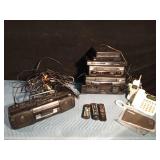 Box of electronics - Cassette, DVD, CD, VHS players, radio, and more