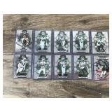 Lot of 10 - 2023 Panini Mosaic Football Jets Football Cards - Joe Namath - Aaron Rodgers - Keyshawn Johnson and More