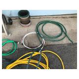 Glass Bird Bath - Planters - Hoses and Hose Reel with Hose