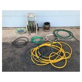 Glass Bird Bath - Planters - Hoses and Hose Reel with Hose